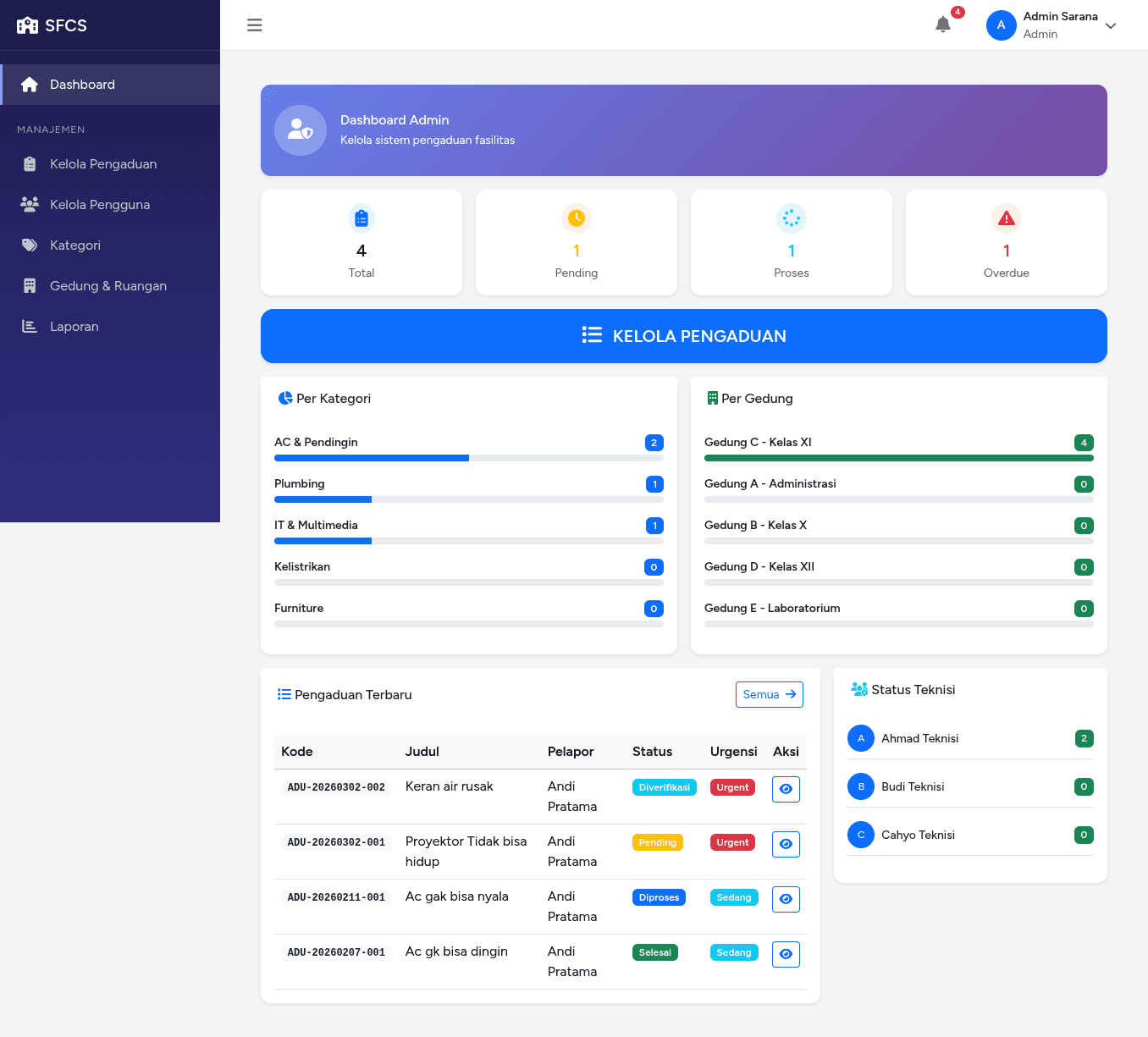 SFCS — School Facility Complaint System